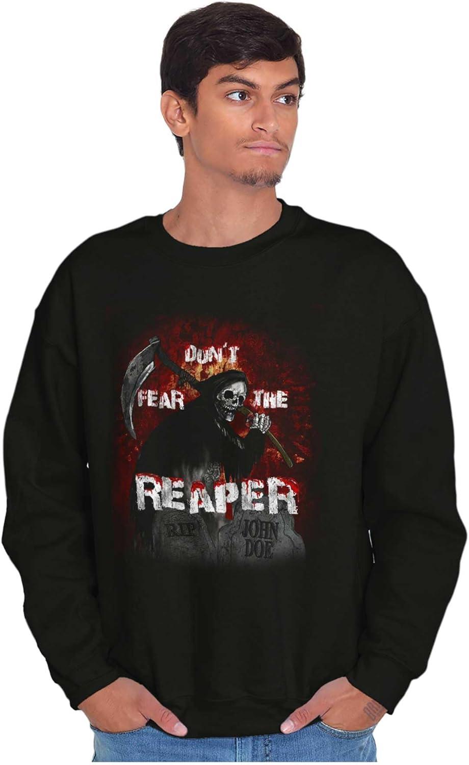 imageBrisco Brands Halloween Dont Fear The Reaper Sweatshirt for Men or WomenBlack