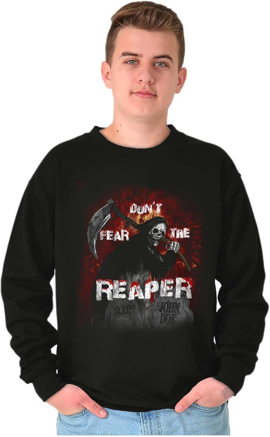 imageBrisco Brands Halloween Dont Fear The Reaper Sweatshirt for Men or WomenBlack