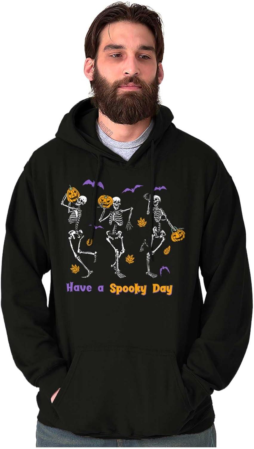imageBrisco Brands Halloween Have A Spooky Day Skeletons Hoodie Sweatshirt Women MenBlack