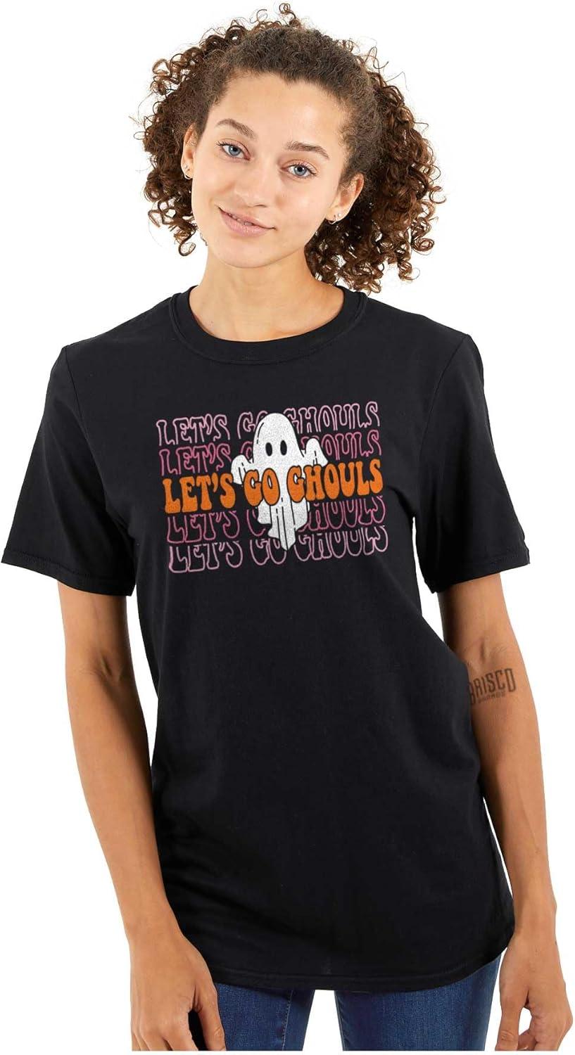 imageBrisco Brands Halloween Lets Go Ghouls Ghost Womens Graphic T Shirt TeesBlack