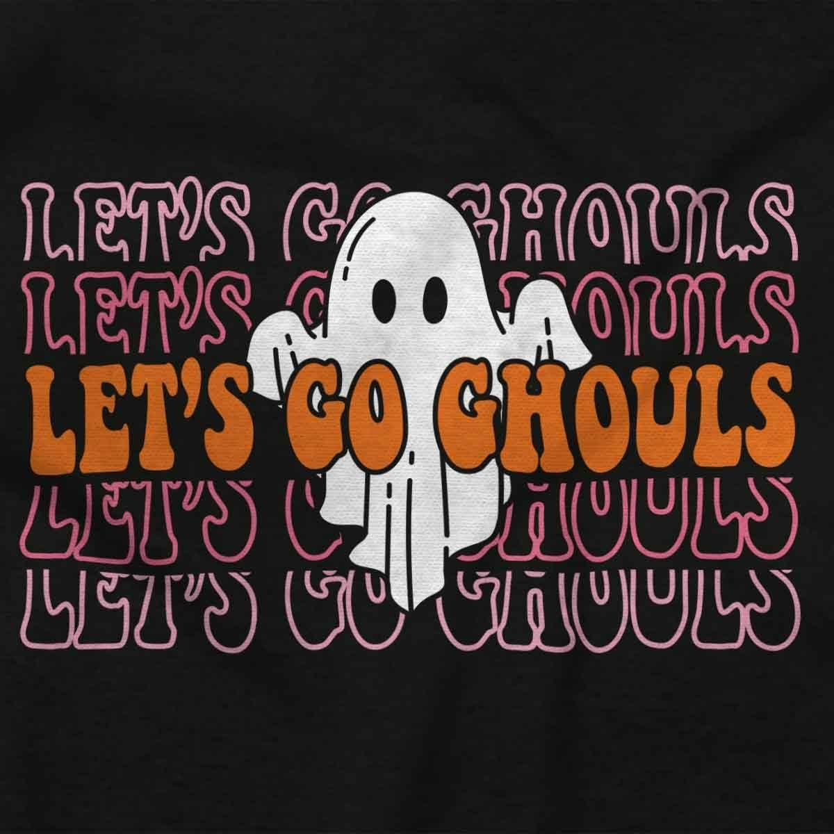 imageBrisco Brands Halloween Lets Go Ghouls Ghost Womens Slim Fit Graphic TeeBlack