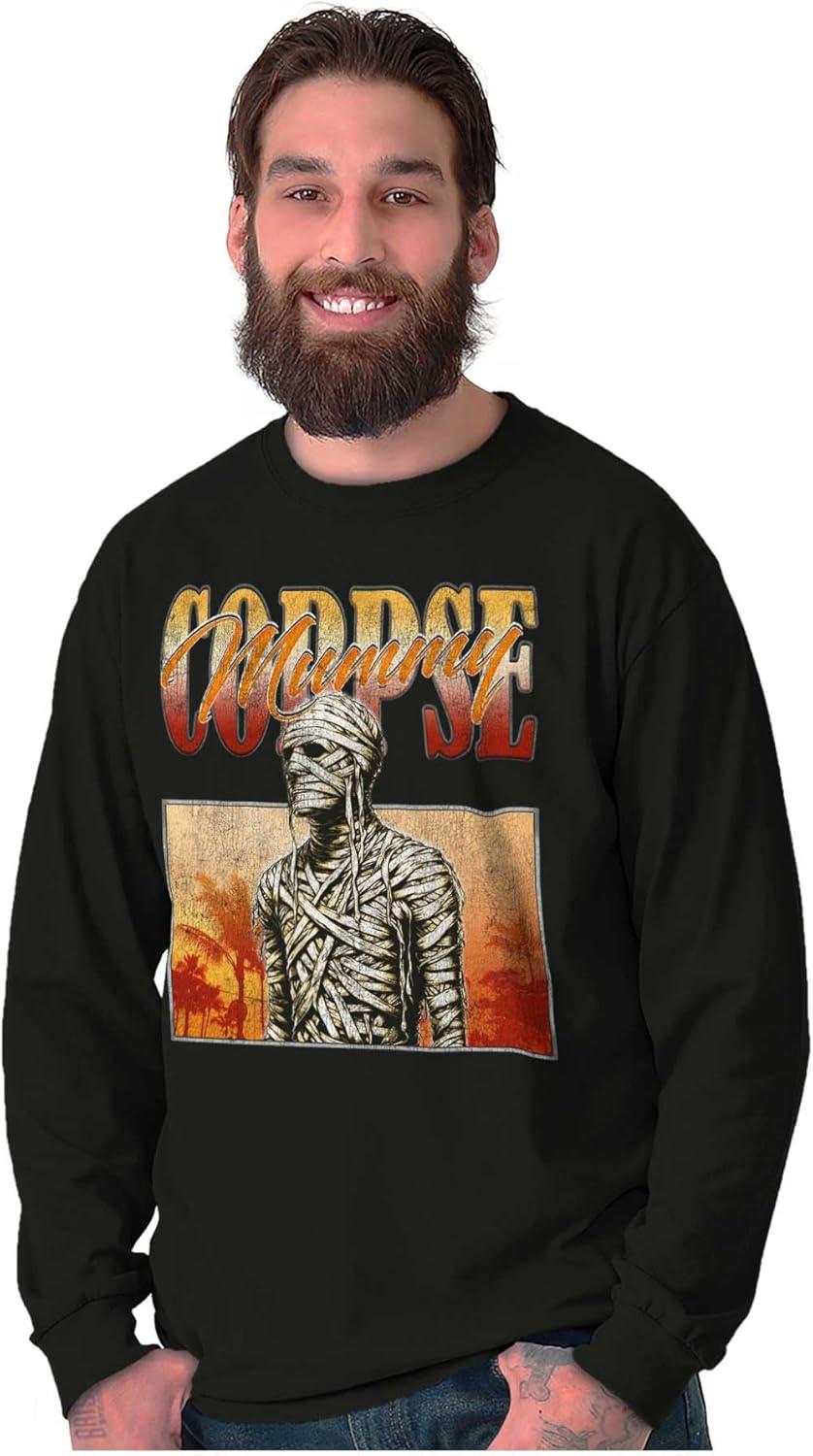 imageBrisco Brands Halloween Monster Corpse Mummy Long Sleeve Tshirt Men WomenBlack