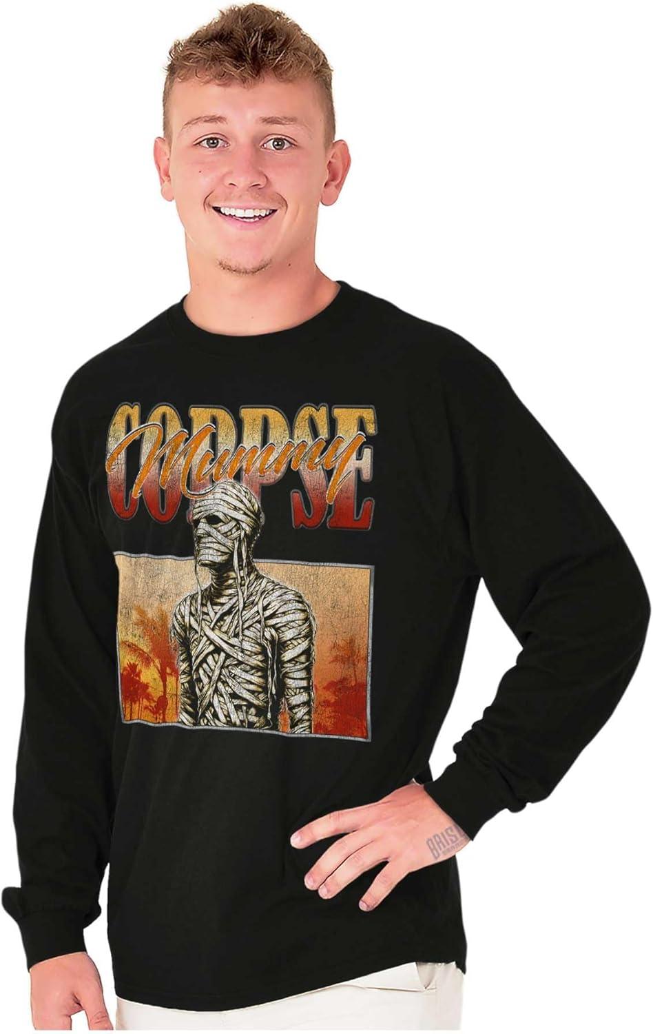 imageBrisco Brands Halloween Monster Corpse Mummy Long Sleeve Tshirt Men WomenBlack