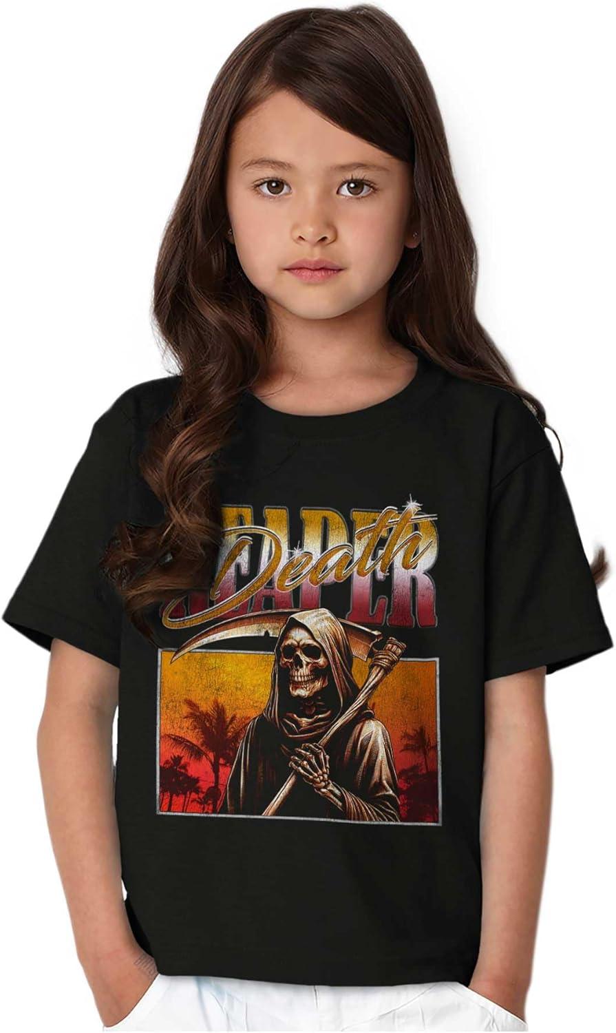 imageBrisco Brands Halloween Monster Reaper of Death Crewneck T Shirts Boy GirlBlack
