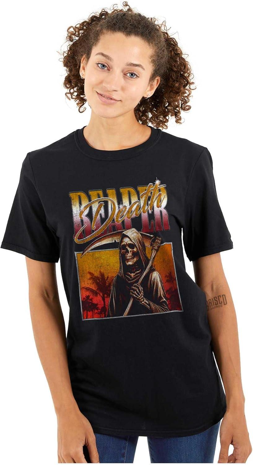imageBrisco Brands Halloween Monster Reaper of Death Graphic T Shirt Men or WomenBlack