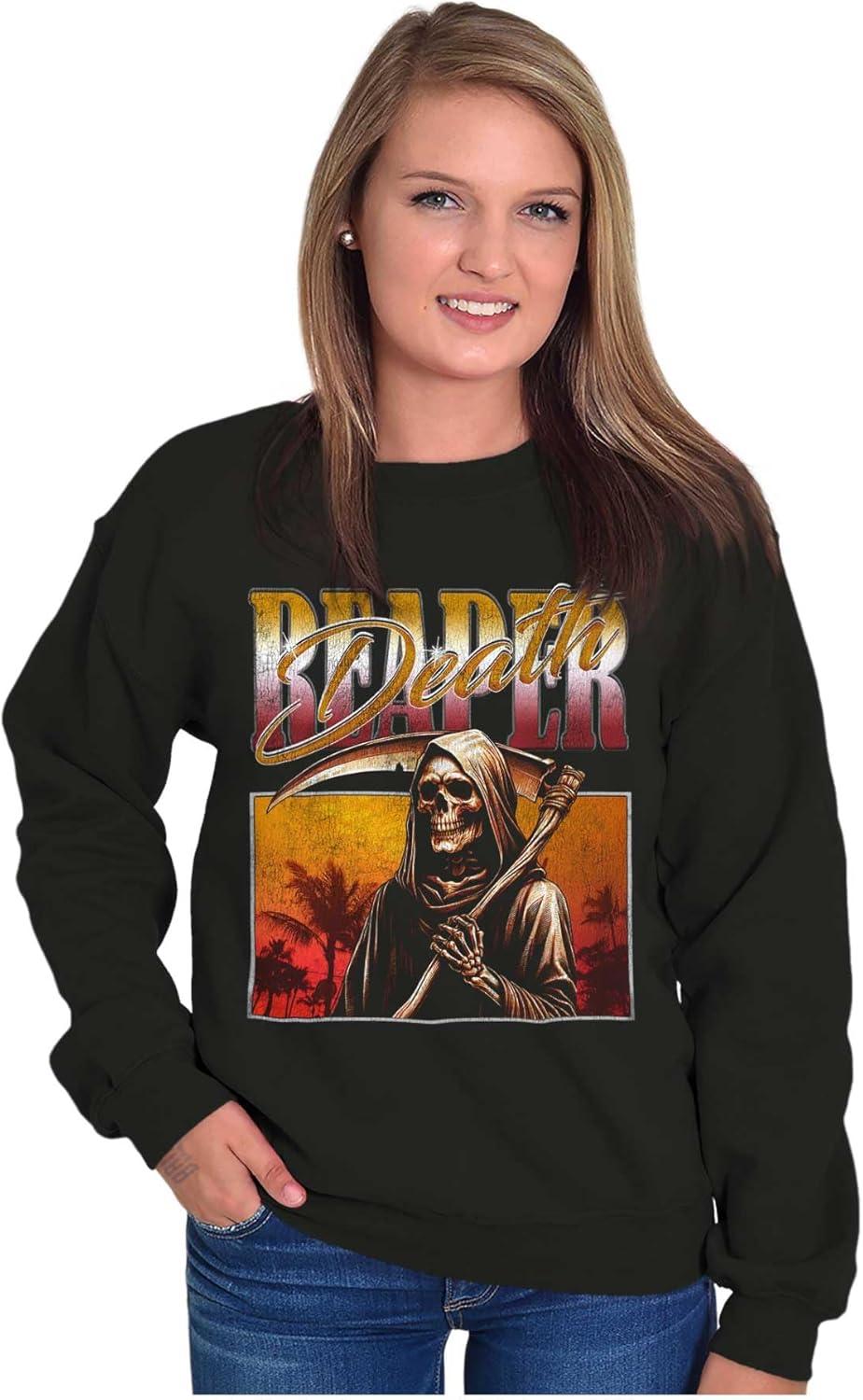 imageBrisco Brands Halloween Monster Reaper of Death Sweatshirt for Men or WomenBlack