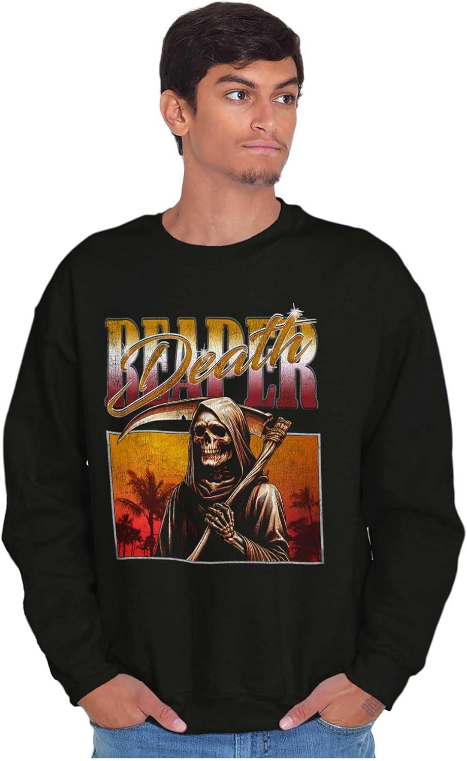 imageBrisco Brands Halloween Monster Reaper of Death Sweatshirt for Men or WomenBlack