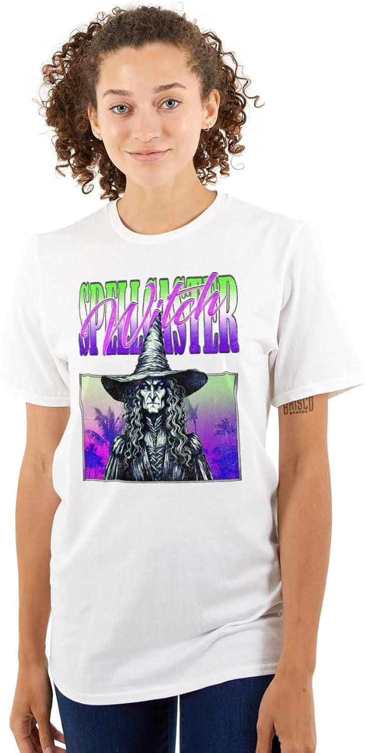 imageBrisco Brands Halloween Monster Spell Caster Witch Graphic T Shirt Men or WomenWhite