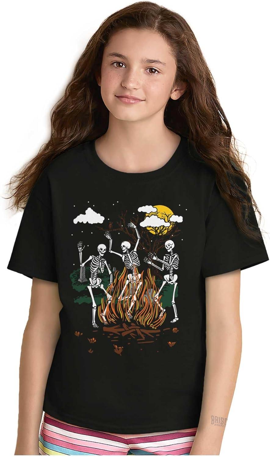 imageBrisco Brands Halloween Spooky Dancing Skeletons Crewneck T Shirts Boy GirlBlack