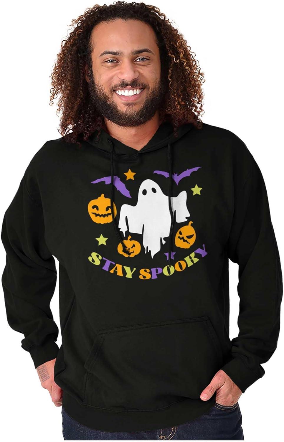imageBrisco Brands Halloween Stay Spooky Ghost Pumpkins Hoodie Sweatshirt Women MenBlack