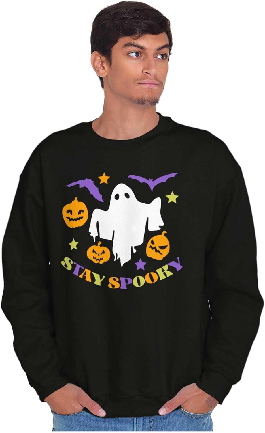 imageBrisco Brands Halloween Stay Spooky Ghost Pumpkins Sweatshirt for Men or WomenBlack