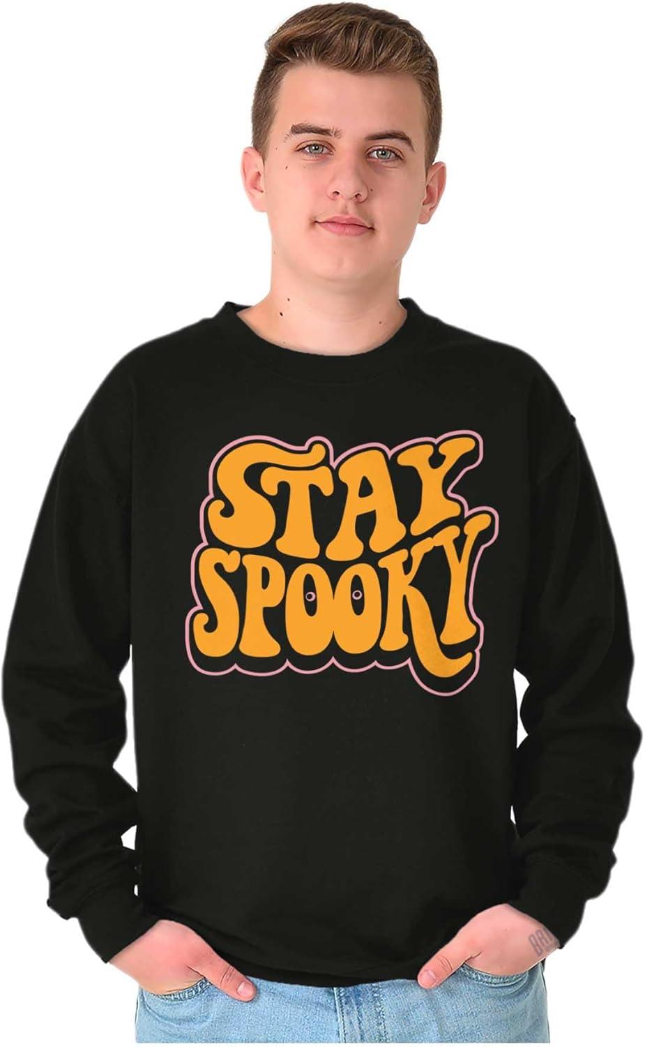 imageBrisco Brands Halloween Stay Spooky Trick Or Treat Sweatshirt for Men or WomenBlack