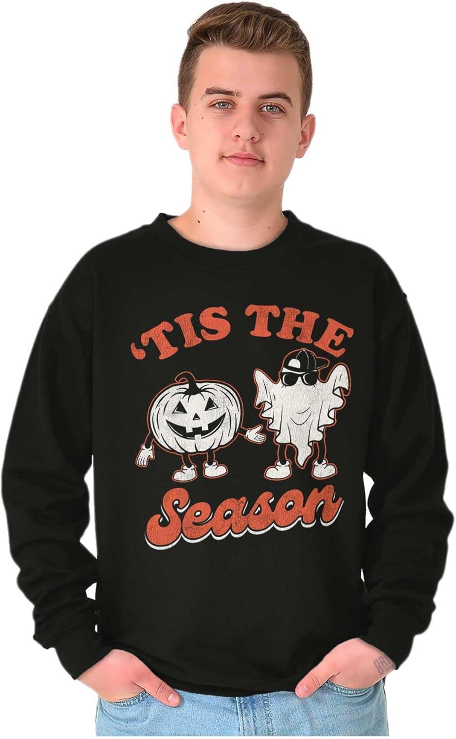 imageBrisco Brands Halloween Tis The Spooky Season Sweatshirt for Men or WomenBlack