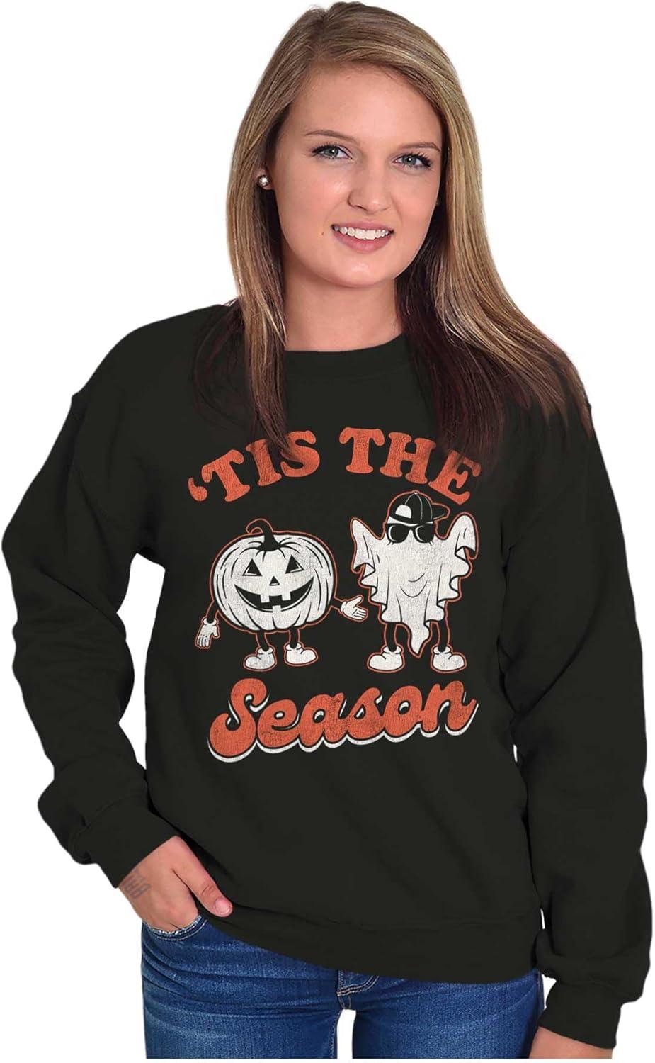 imageBrisco Brands Halloween Tis The Spooky Season Sweatshirt for Men or WomenBlack