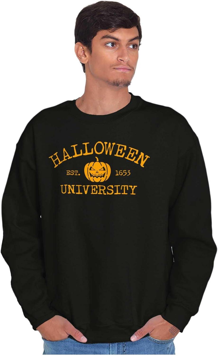 imageBrisco Brands Halloween University Jack O Lantern Sweatshirt for Men or WomenBlack