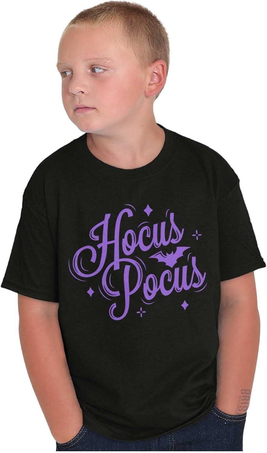 imageBrisco Brands Spooky Halloween Magic Hocus Pocus Crewneck T Shirts Boy GirlBlack