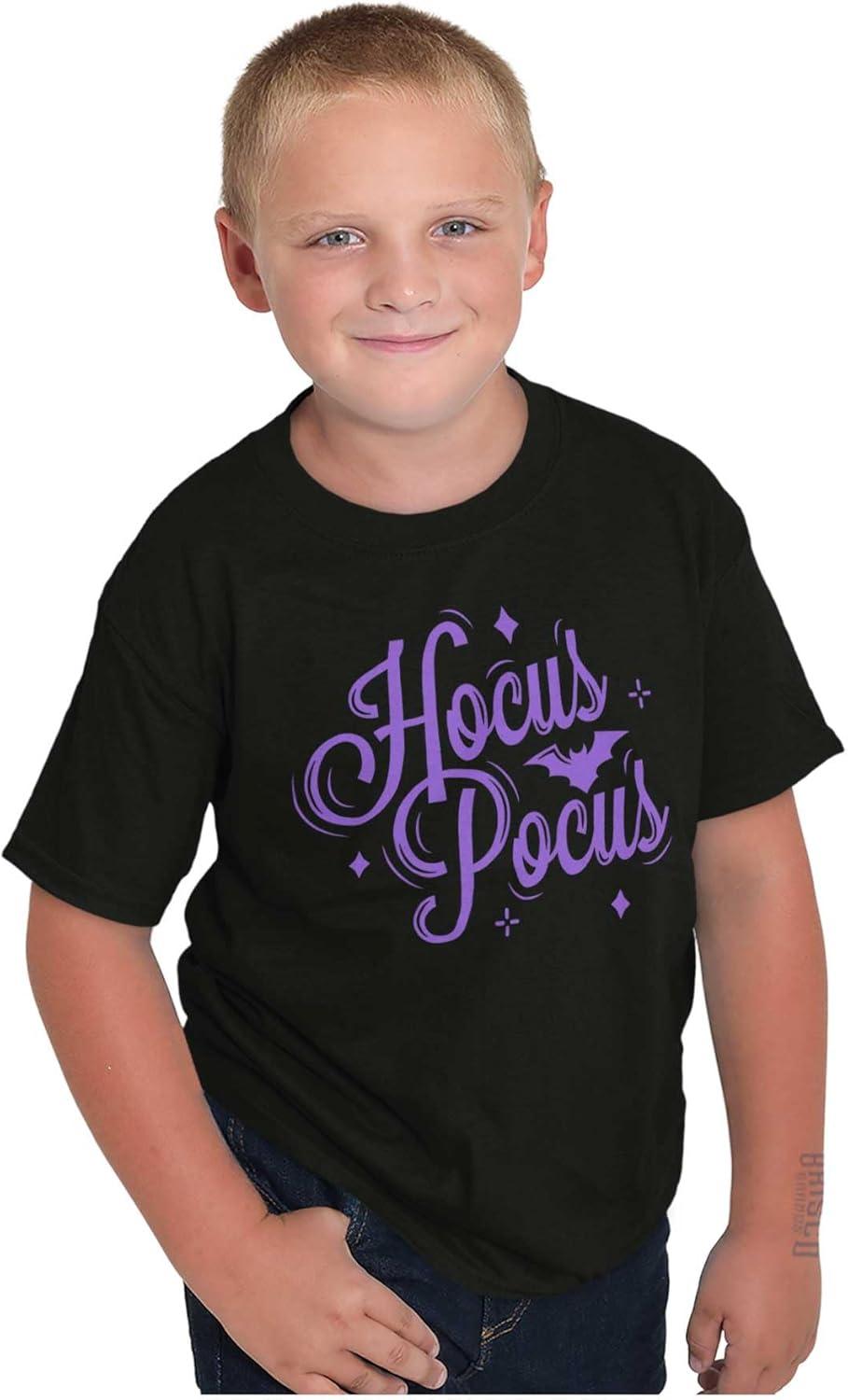 imageBrisco Brands Spooky Halloween Magic Hocus Pocus Crewneck T Shirts Boy GirlBlack
