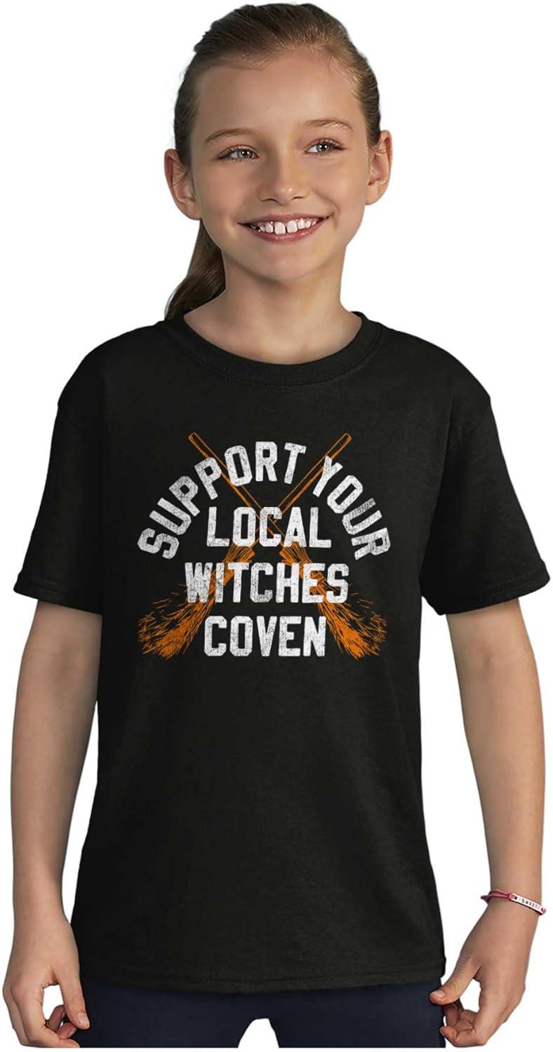 imageBrisco Brands Support Your Local Witches Coven Girls Kids T Shirt TeesBlack