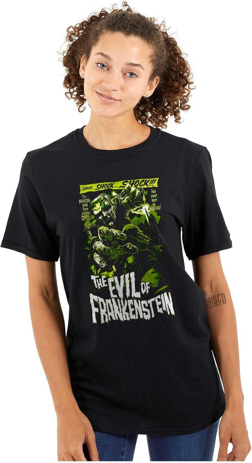 imageBrisco Brands The Evil of Frankenstein Movie Poster Graphic T Shirt Men or WomenBlack
