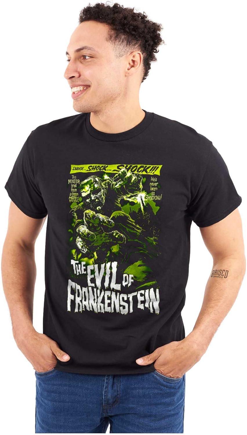 imageBrisco Brands The Evil of Frankenstein Movie Poster Graphic T Shirt Men or WomenBlack