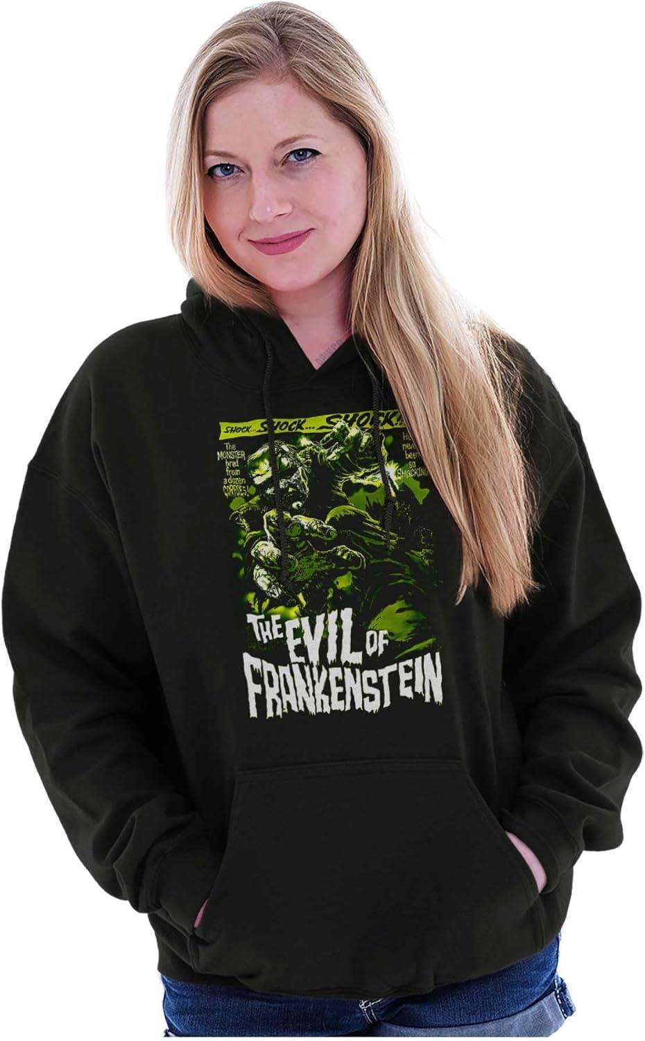 imageBrisco Brands The Evil of Frankenstein Movie Poster Hoodie Sweatshirt Women MenBlack