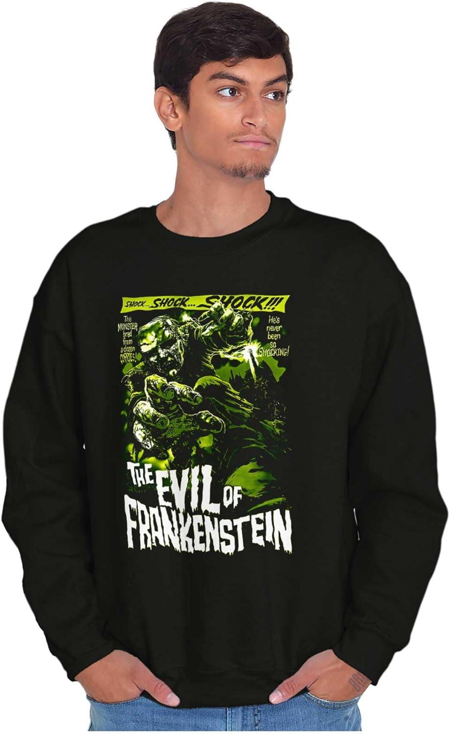 imageBrisco Brands The Evil of Frankenstein Movie Poster Sweatshirt for Men or WomenBlack