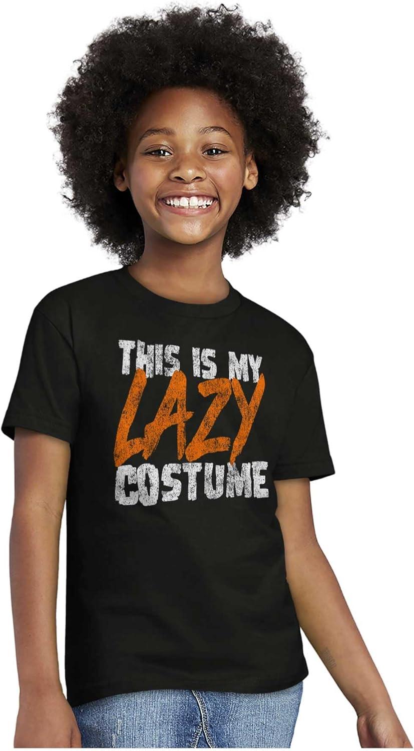 imageBrisco Brands This is My Lazy Halloween Costume Crewneck T Shirts Boy GirlBlack