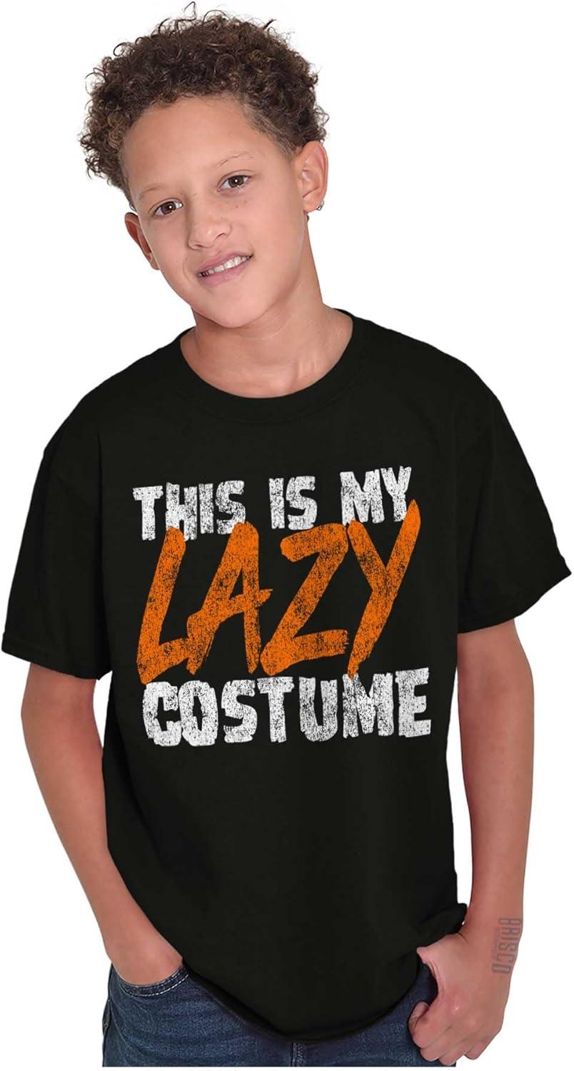 imageBrisco Brands This is My Lazy Halloween Costume Crewneck T Shirts Boy GirlBlack