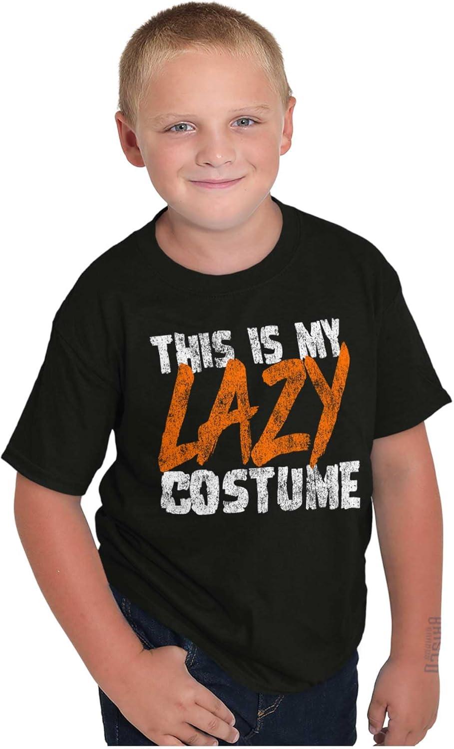 imageBrisco Brands This is My Lazy Halloween Costume Crewneck T Shirts Boy GirlBlack