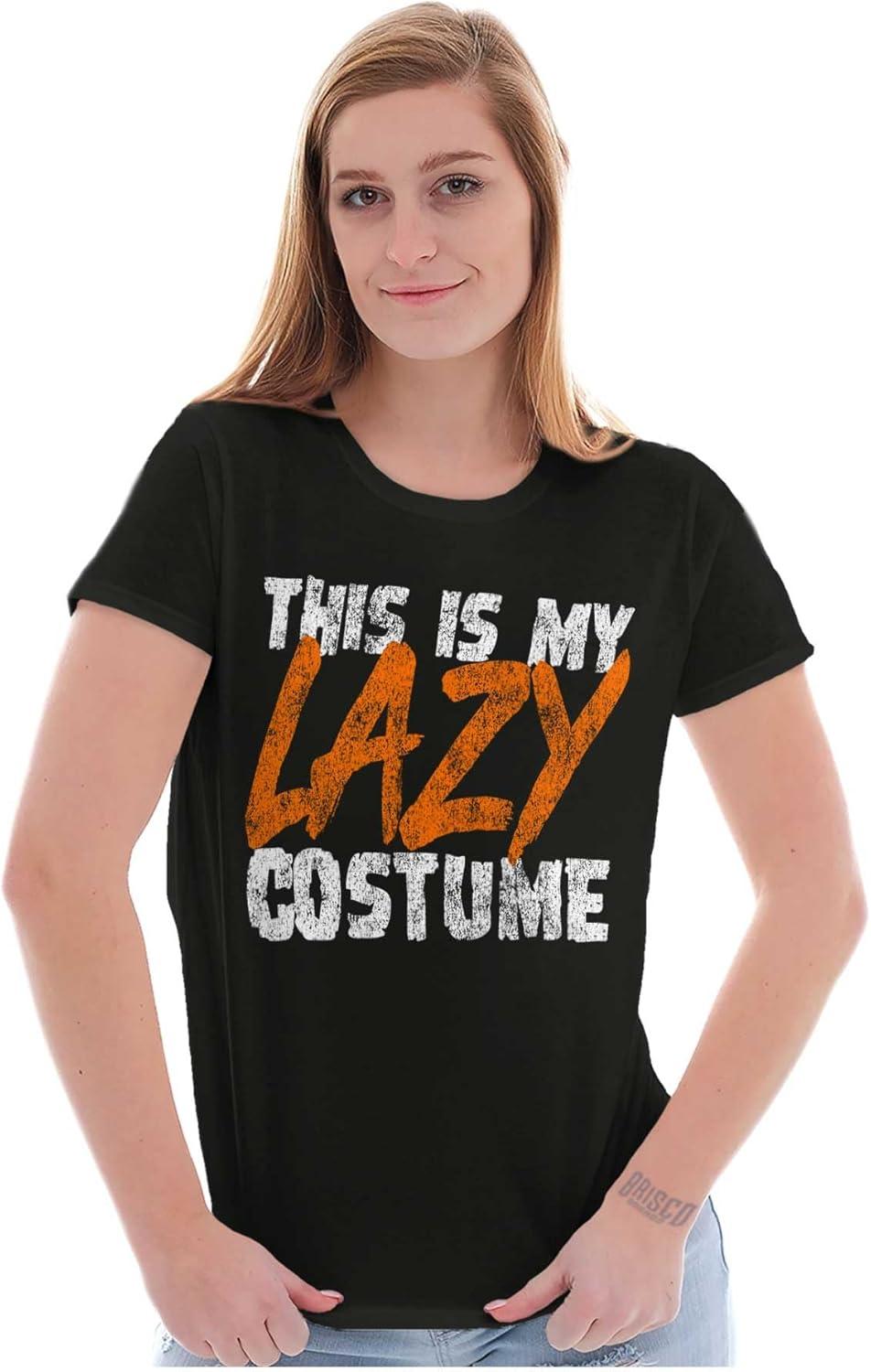 imageBrisco Brands This is My Lazy Halloween Costume Womens Slim Fit Graphic TeeBlack