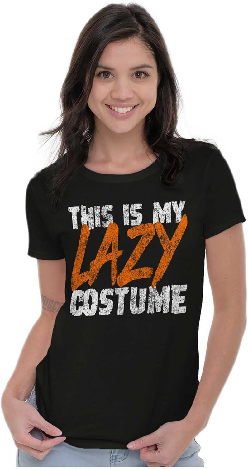 imageBrisco Brands This is My Lazy Halloween Costume Womens Slim Fit Graphic TeeBlack