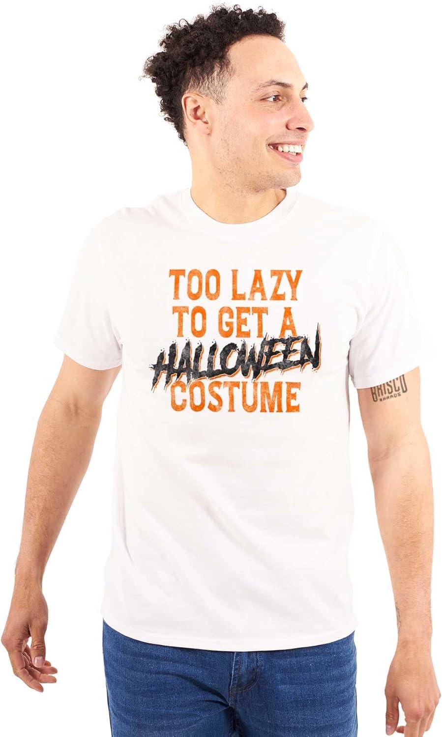 imageBrisco Brands Too Lazy to Get A Halloween Costume Graphic T Shirt Men or WomenWhite