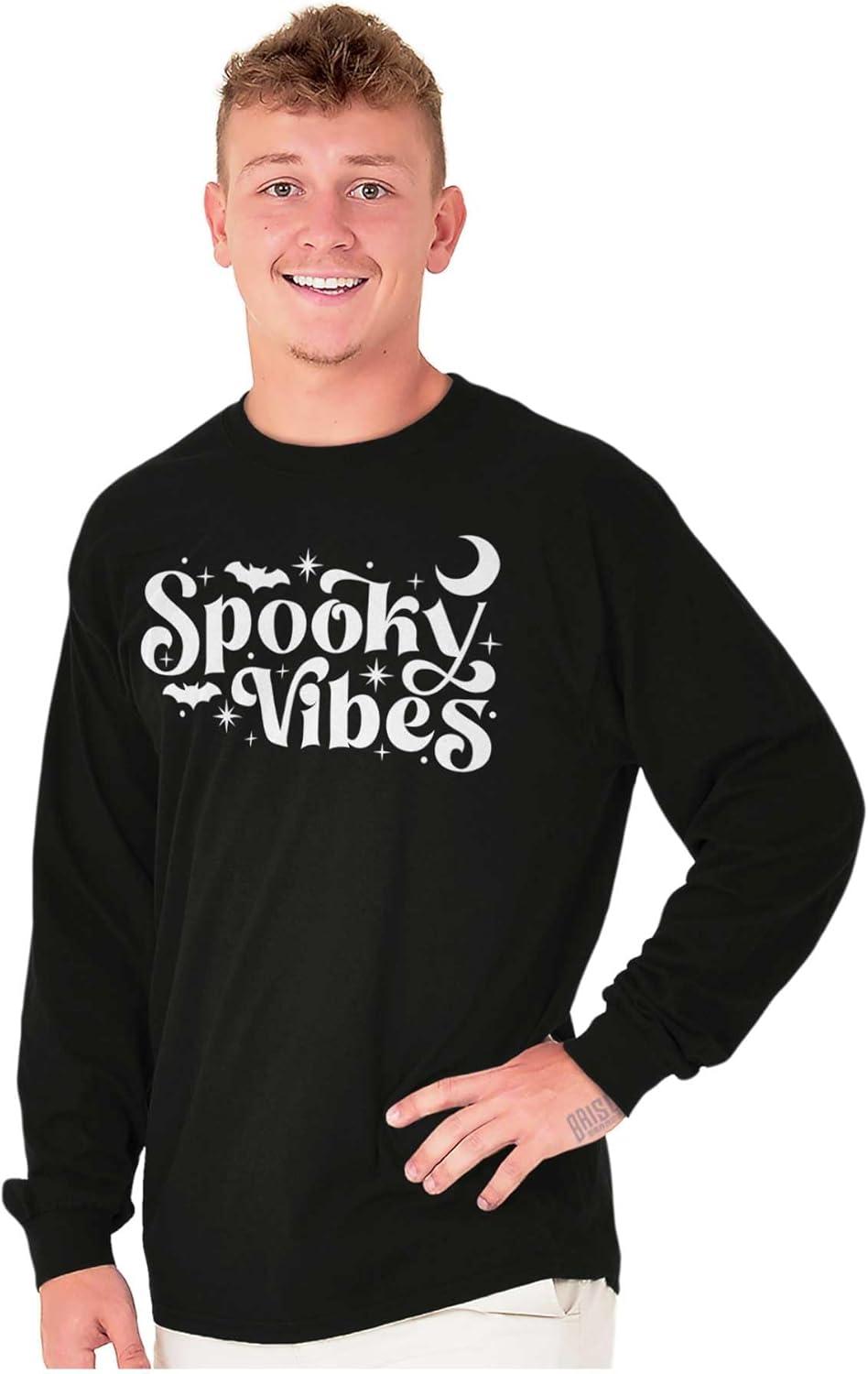 imageCute Halloween Witchy Spooky Vibes Long Sleeve Tshirt Men WomenBlack