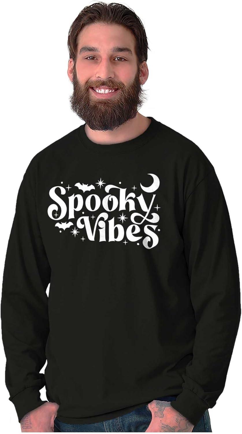 imageCute Halloween Witchy Spooky Vibes Long Sleeve Tshirt Men WomenBlack