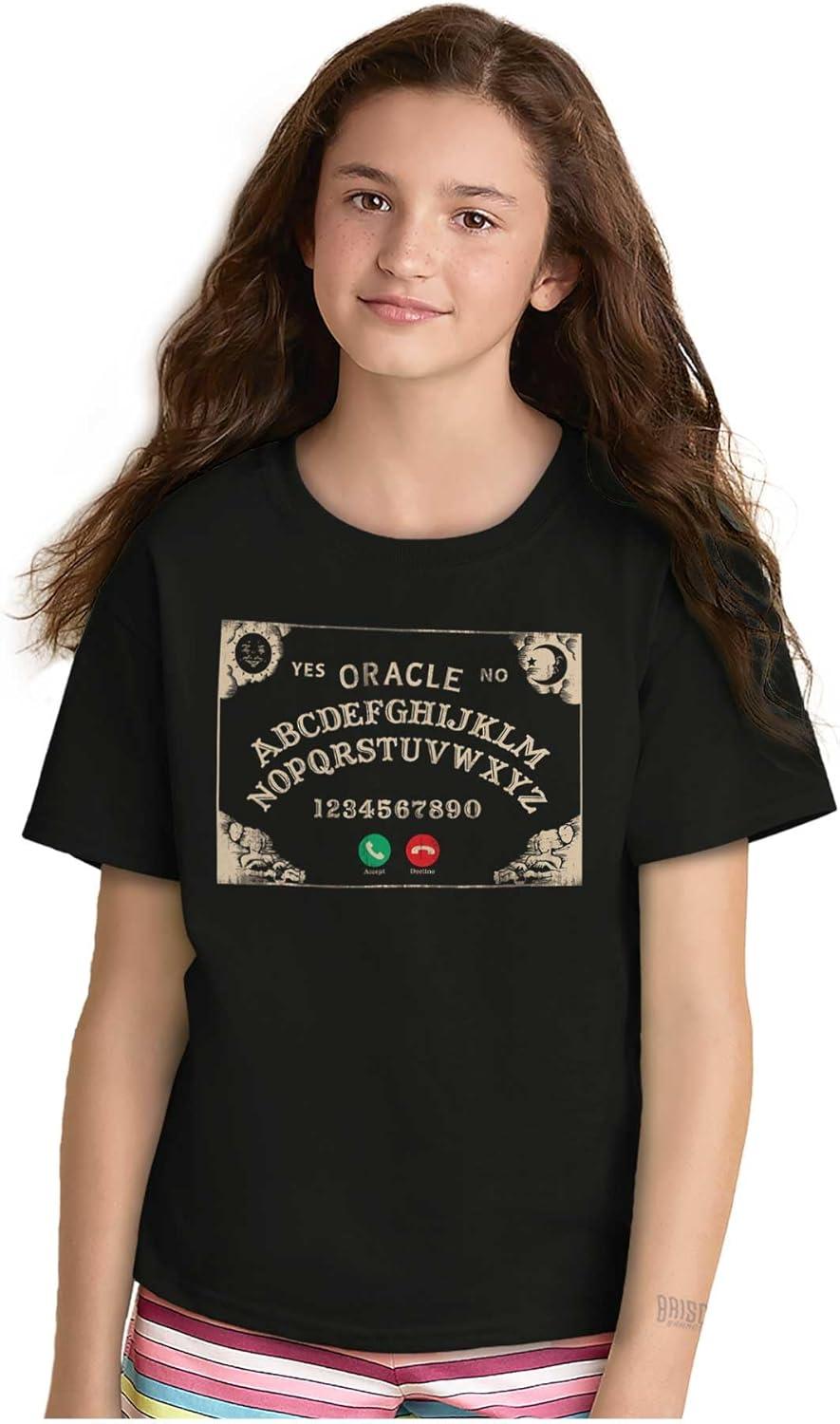 imageFunny Halloween Calling Evil Spirits Crewneck T Shirts Boy GirlBlack