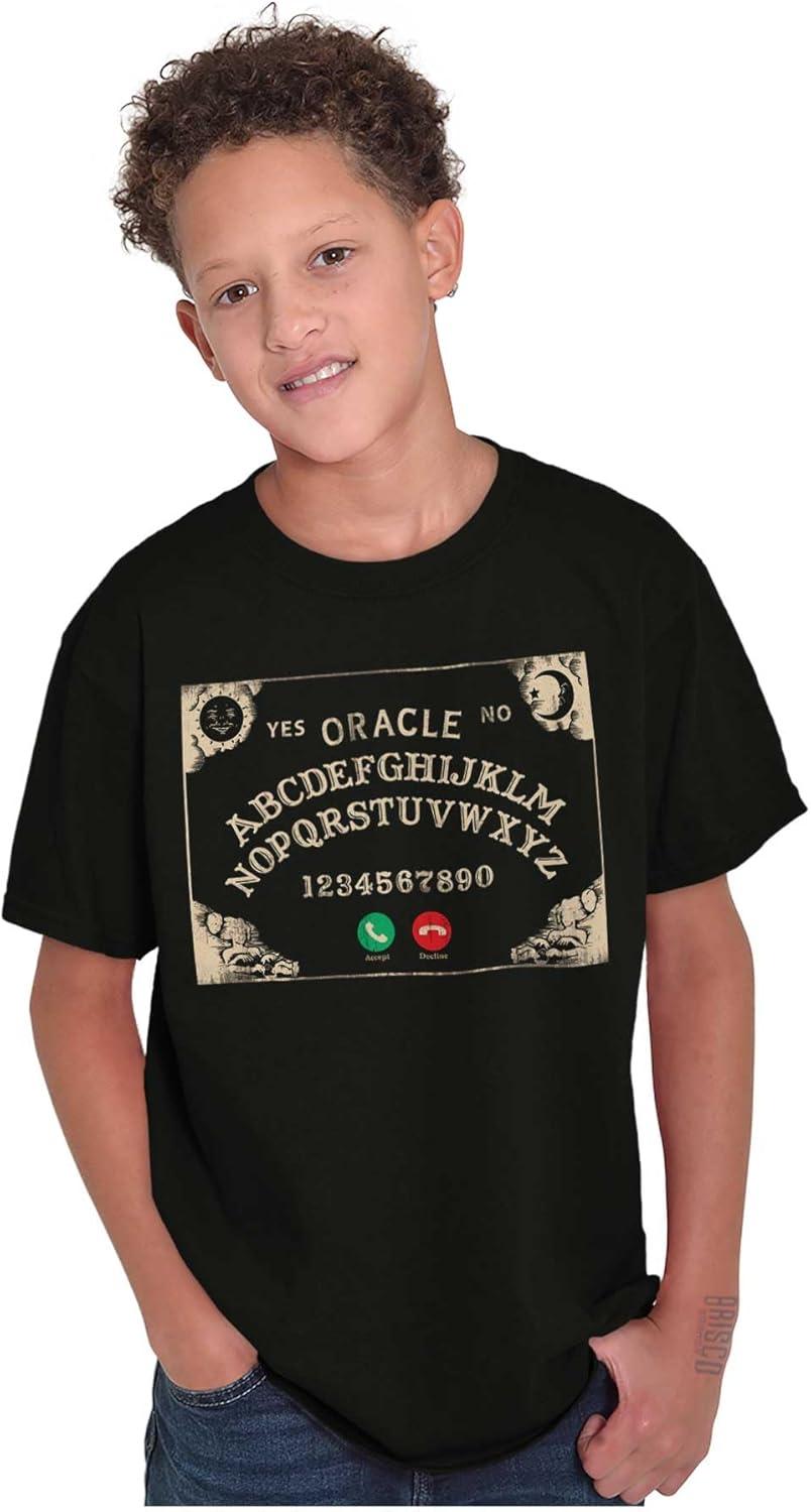 imageFunny Halloween Calling Evil Spirits Crewneck T Shirts Boy GirlBlack