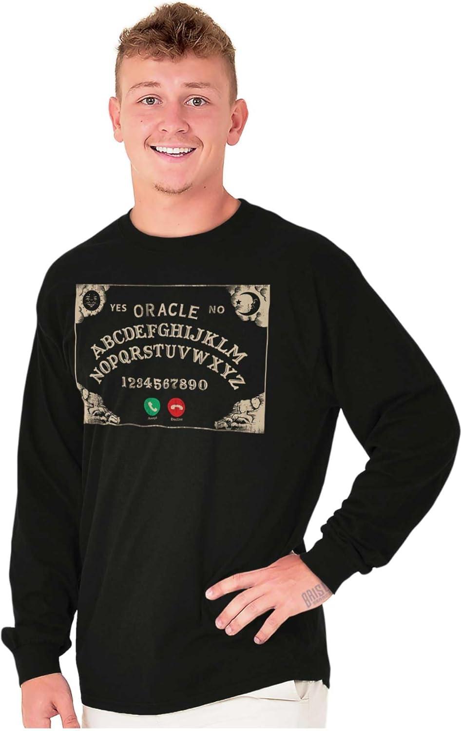 imageFunny Halloween Calling Evil Spirits Long Sleeve Tshirt Men WomenBlack