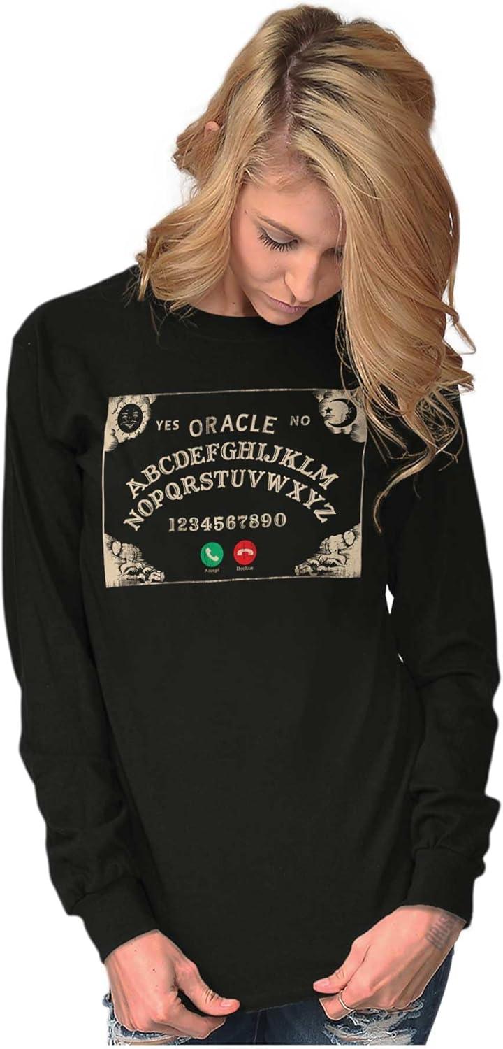 imageFunny Halloween Calling Evil Spirits Long Sleeve Tshirt Men WomenBlack