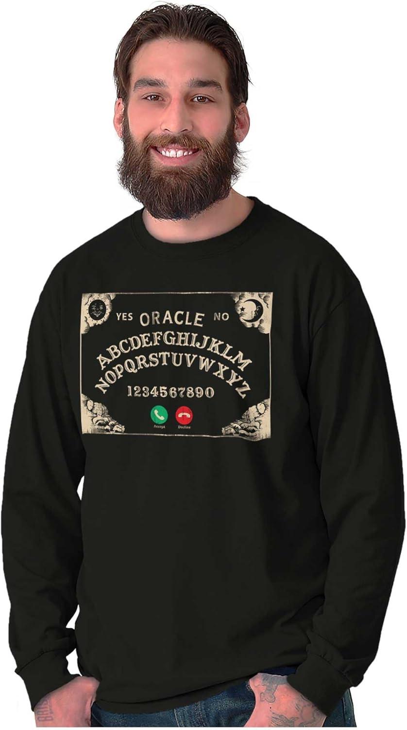 imageFunny Halloween Calling Evil Spirits Long Sleeve Tshirt Men WomenBlack