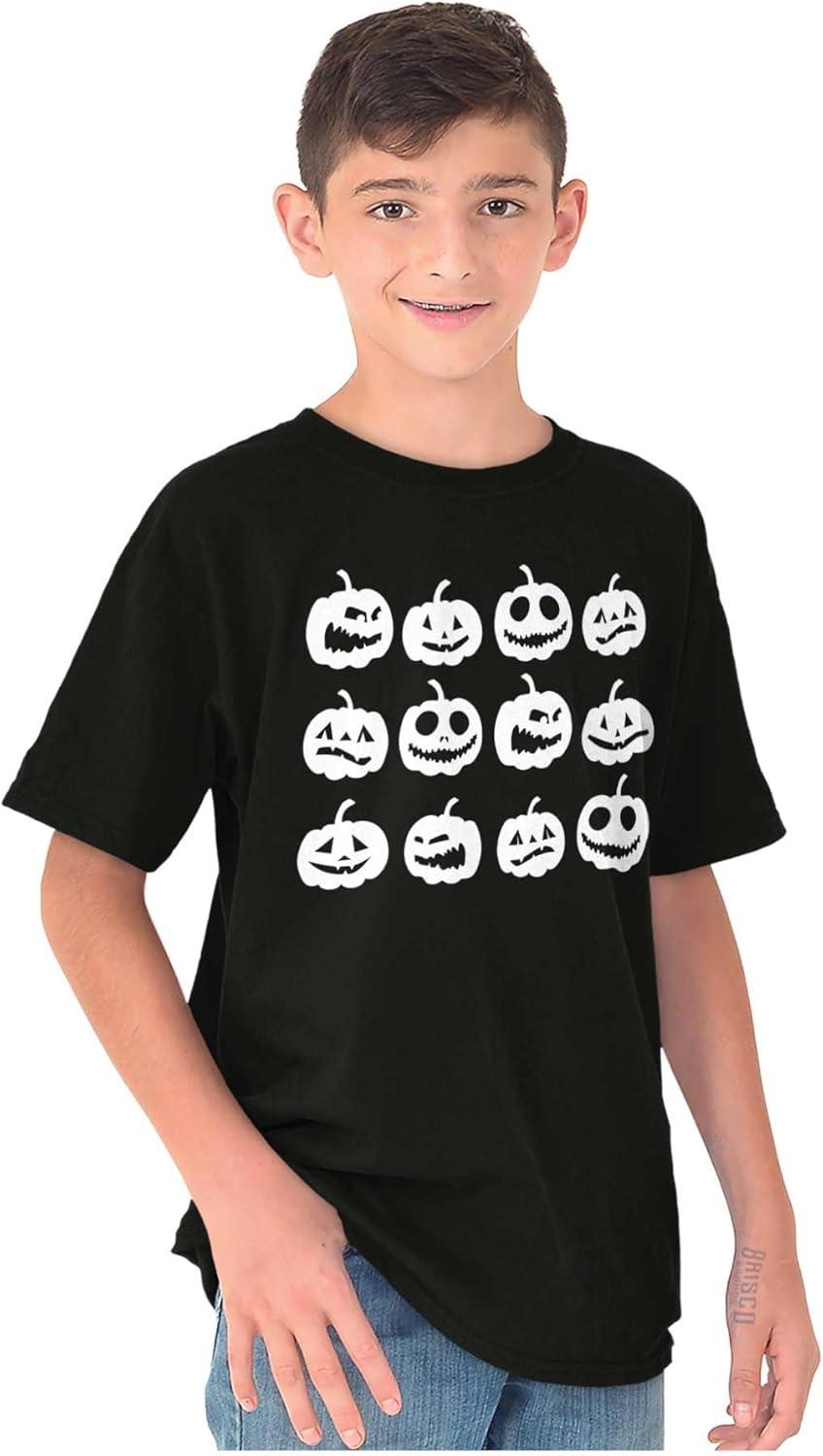 imageFunny Halloween Jack O Lanterns Crewneck T Shirts Boy GirlBlack