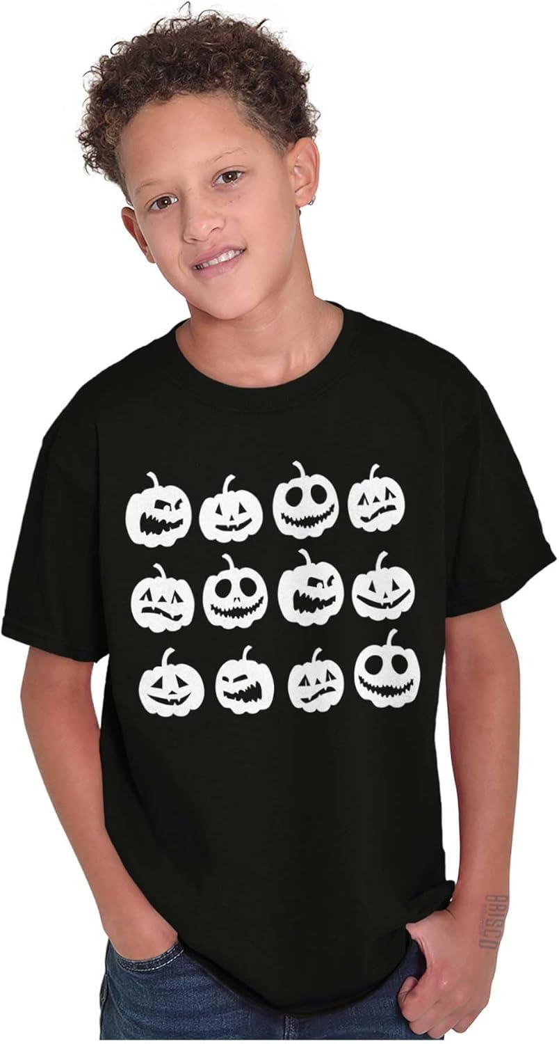 imageFunny Halloween Jack O Lanterns Crewneck T Shirts Boy GirlBlack