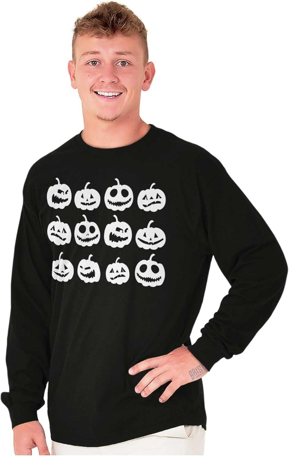 imageFunny Halloween Jack O Lanterns Long Sleeve Tshirt Men WomenBlack