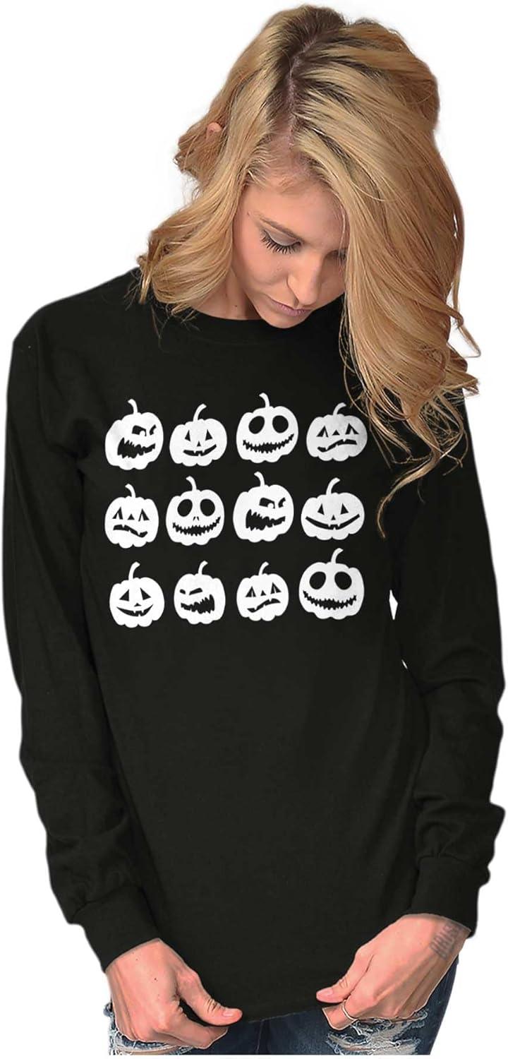 imageFunny Halloween Jack O Lanterns Long Sleeve Tshirt Men WomenBlack