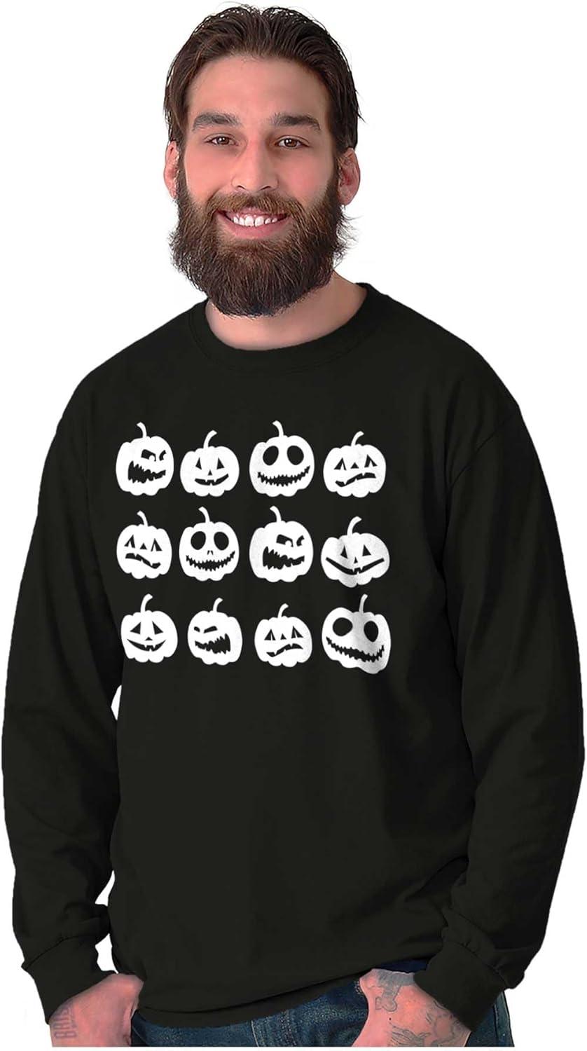 imageFunny Halloween Jack O Lanterns Long Sleeve Tshirt Men WomenBlack