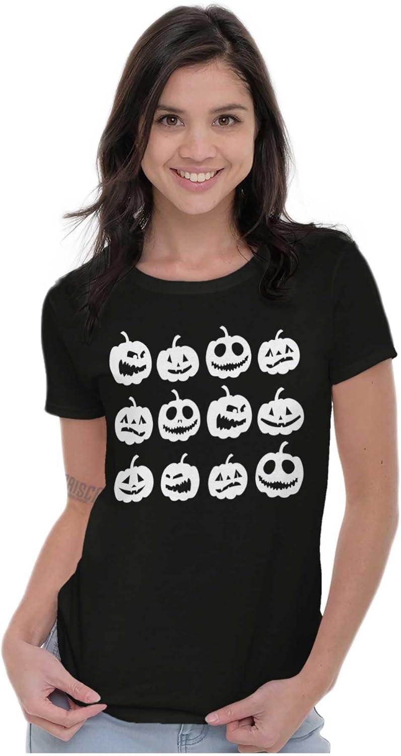 imageFunny Halloween Jack O Lanterns Womens Slim Fit Graphic TeeBlack