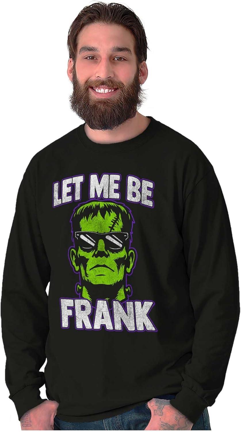 imageFunny Halloween Let Me Be Frank Long Sleeve Tshirt Men WomenBlack