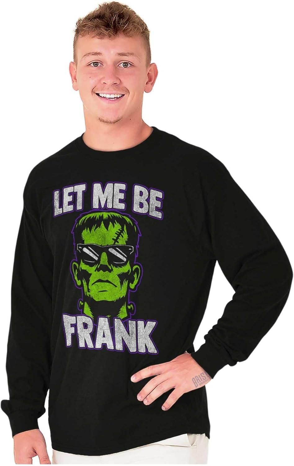 imageFunny Halloween Let Me Be Frank Long Sleeve Tshirt Men WomenBlack