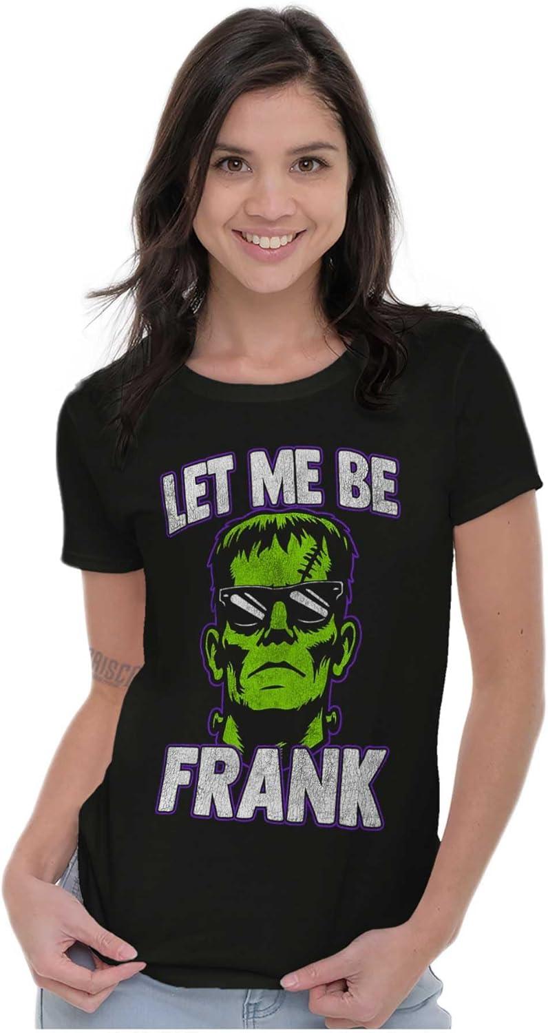 imageFunny Halloween Let Me Be Frank Womens Slim Fit Graphic TeeBlack
