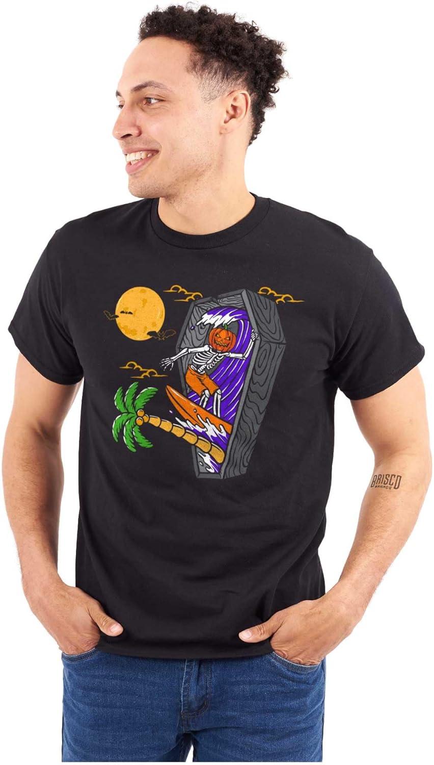 imageFunny Halloween Surfing Skeleton Graphic T Shirt Men or WomenBlack
