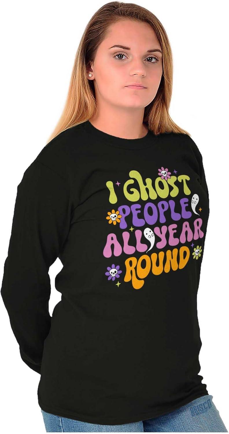imageFunny I Ghost People All Year Round Womens Long Sleeve T ShirtBlack